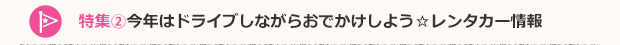 特集2.今年はドライブしながらおでかけしよう☆レンタカー情報